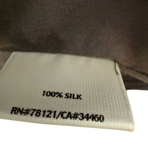 EILEEN FISHER 100% Silk Jacket Size Medium Brown Open Front Womens Evening - Picture 6 of 11